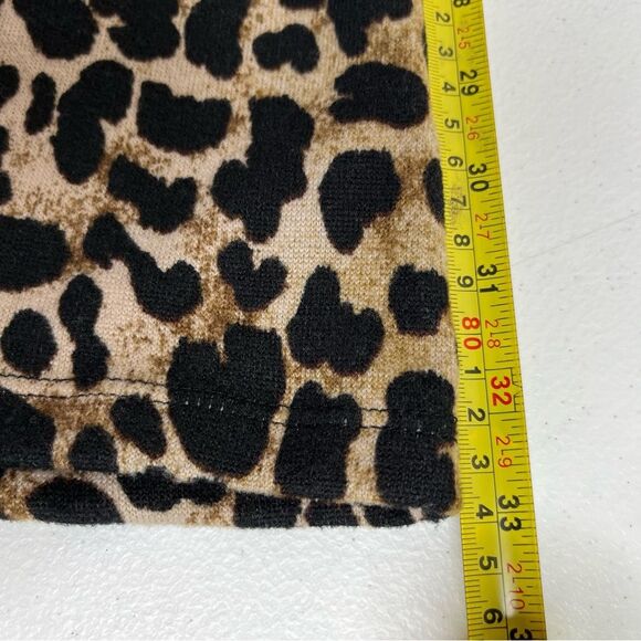Reborn J Animal Print Front Tie Long Sleeve Scoop V Neck Dress Women Size Small - Picture 9 of 11